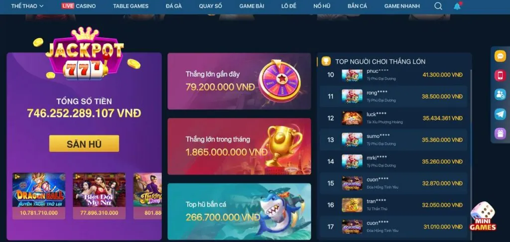 Giao diện thân thiện của Vin7772 App